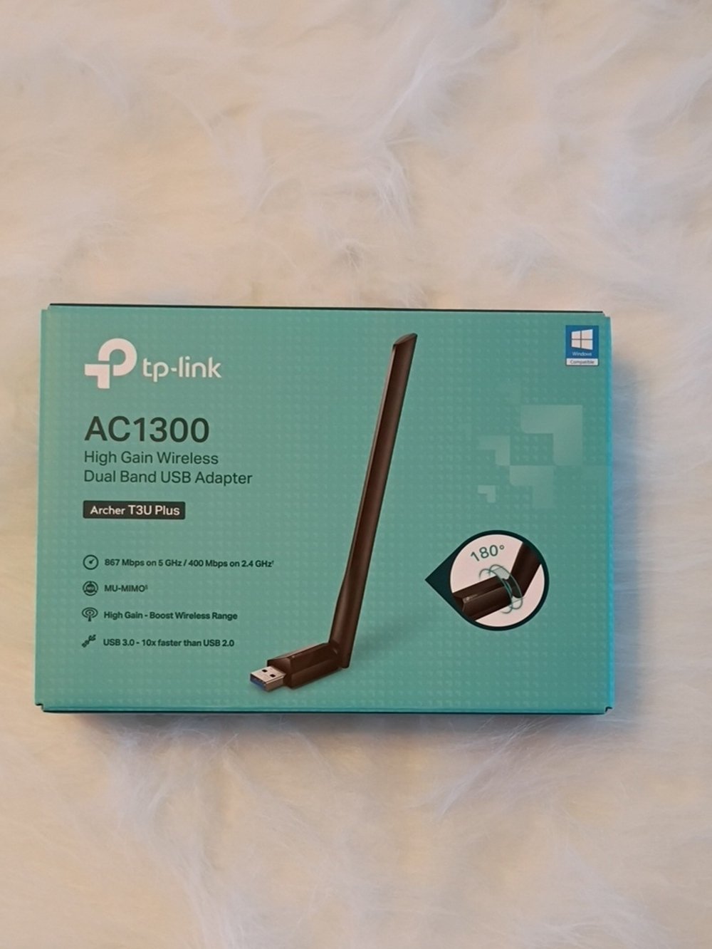 TP-Link AC1300 Archer T3U Plus USB Wi‑Fi Adapter - Teal and Black